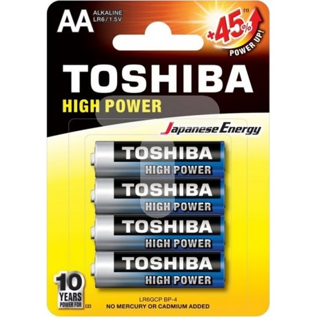 Mπαταρίες  αλκαλικές TOSHIBA ΑΑ Blister (4 τεμάχια) στην συσκευασια