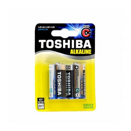 Mπαταρίες αλκαλικές τύπου C TOSHIBA Blister (2 τεμάχια) στην συσκευασία