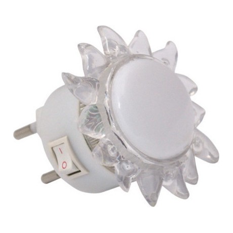 Φωτάκι νυκτός ήλιος λευκός LED με διακοπτάκι