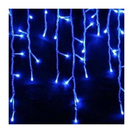 100 Χριστουγεννιάτικα Λαμπάκια LED Μπλε 1.8μ x 60εκ τύπου Βροχή με Διαφανές Καλώδιο 600-11353 Eurolamp