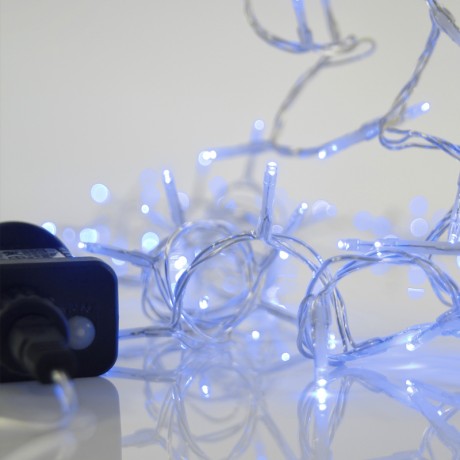 100 LED Λαμπάκι σειρά διάφανο καλώδιο μπλε λαμπάκι με πρόγραμμα